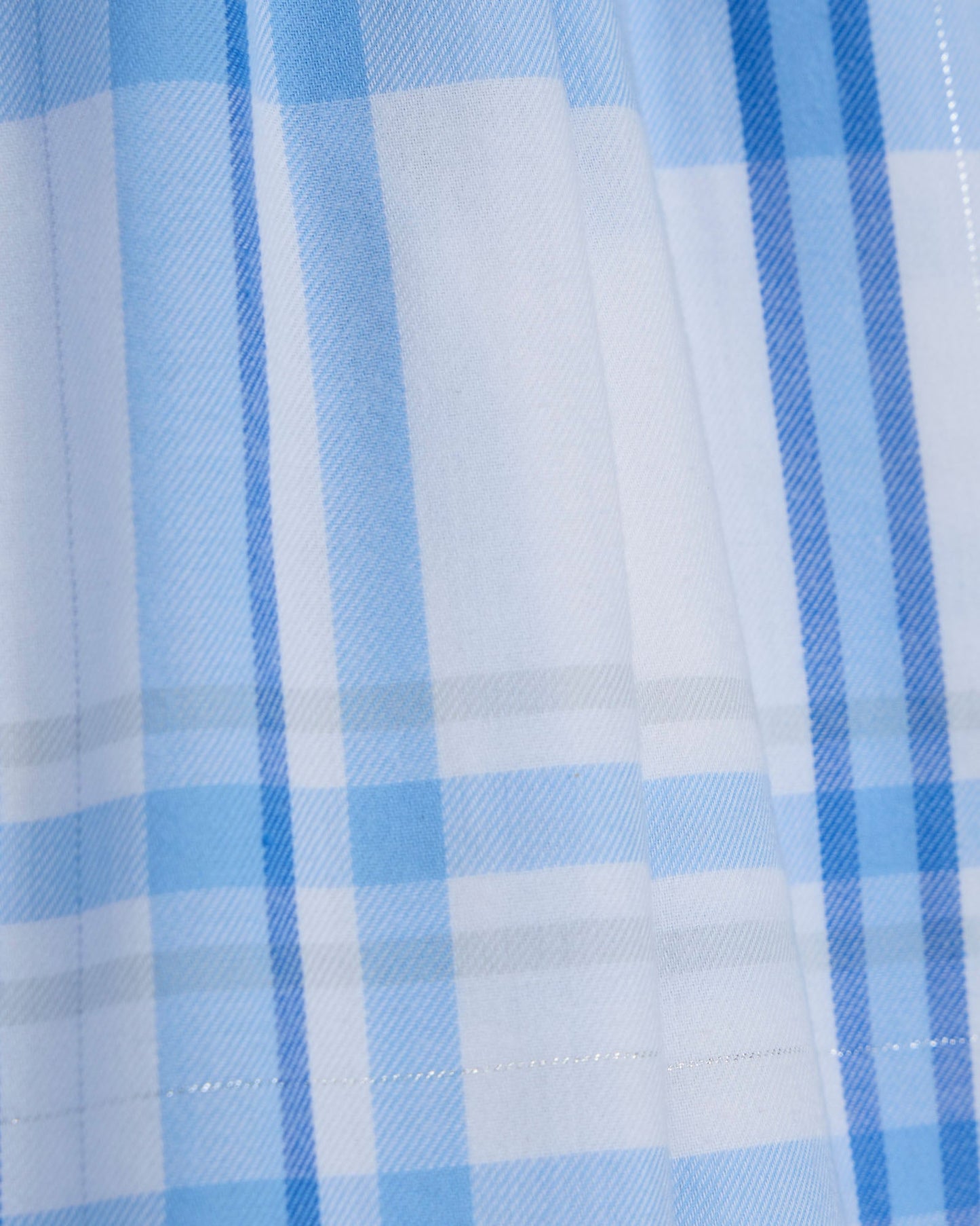Close-up of blue and white checkered fabric