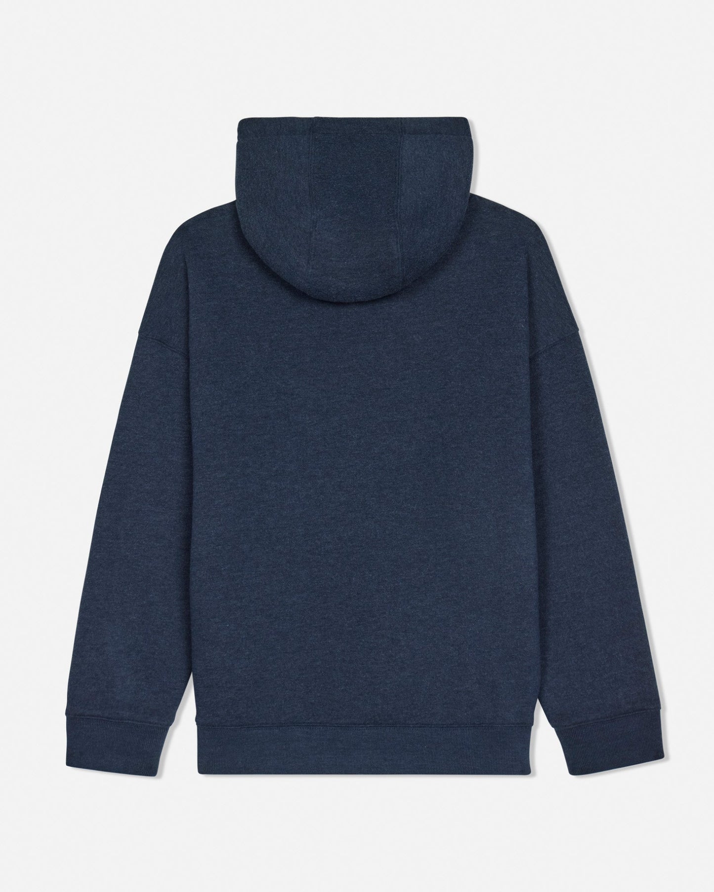 Back of navy hoodie