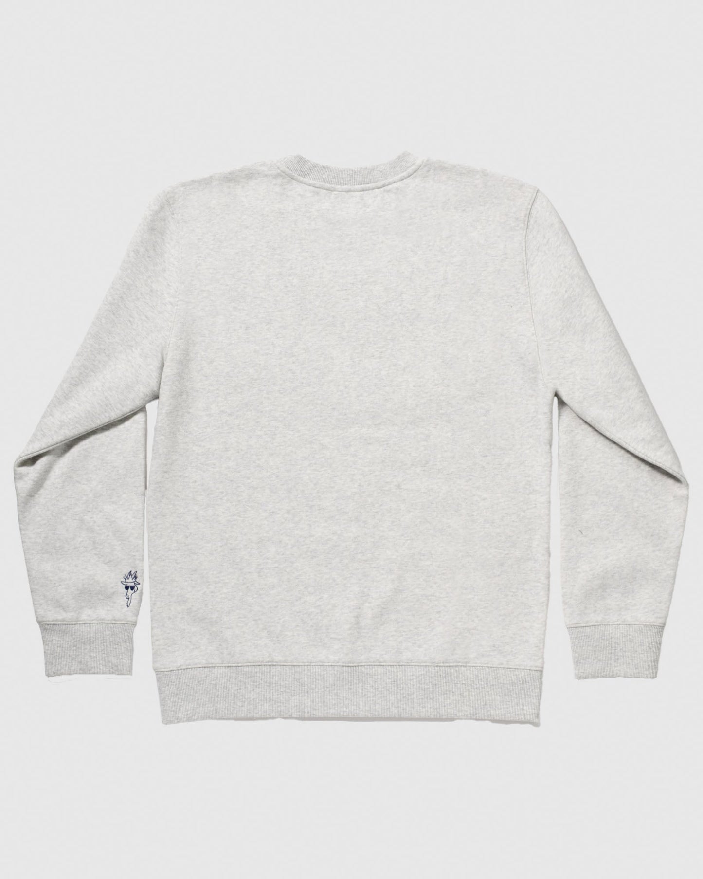 Back of gray crewneck