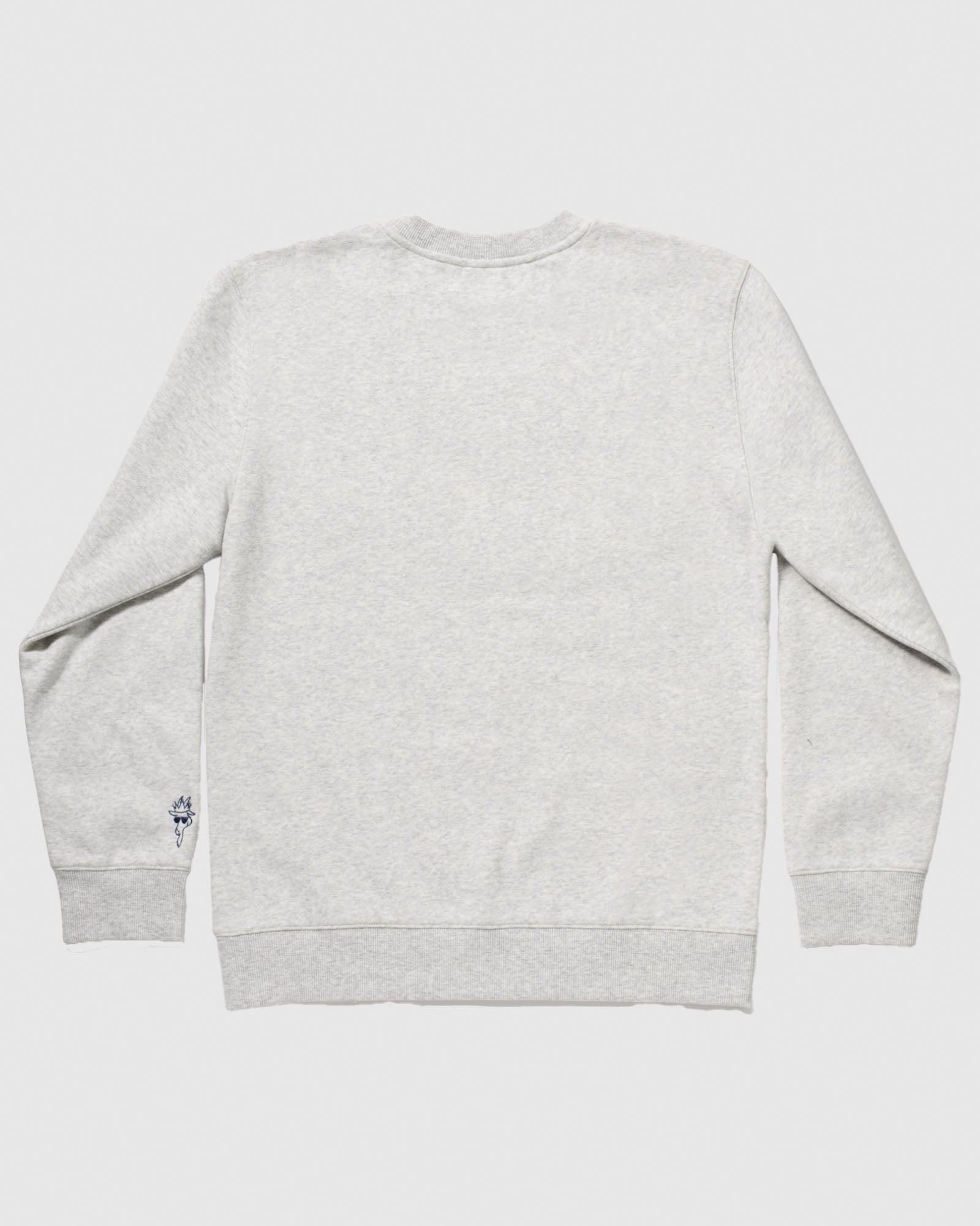 Back of gray crewneck