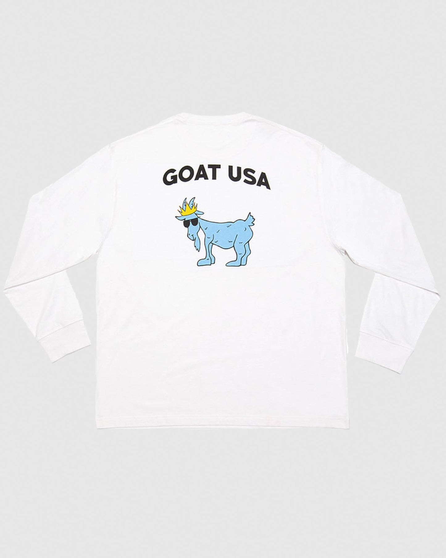 (Back)White long sleeve with big goat graphic#color_white