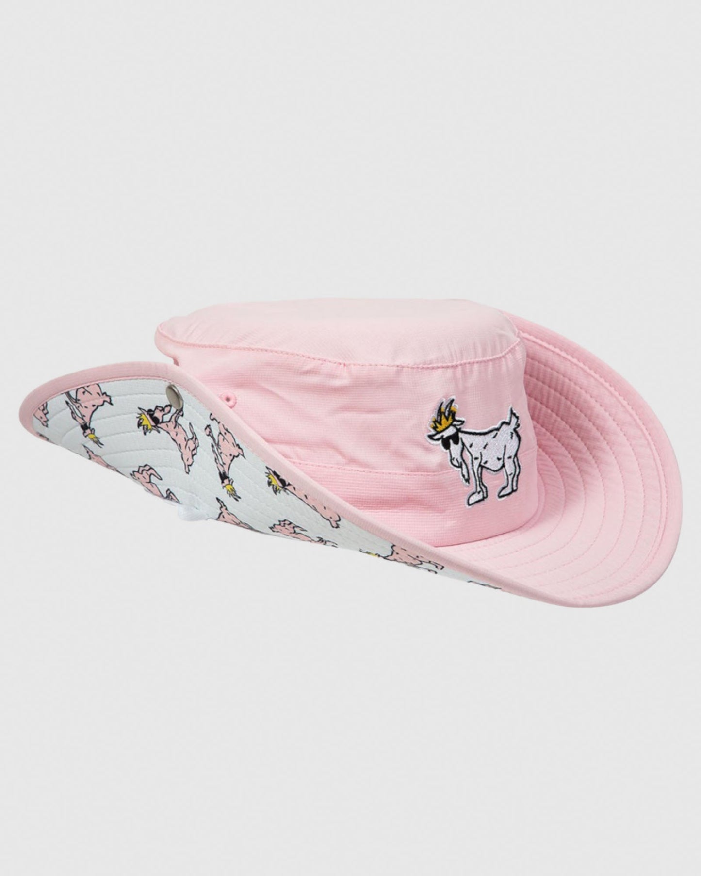 Pink OG Bucket Hat with flaps up#color_pink