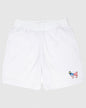 White athletic shorts with freedom goat logo#color_white