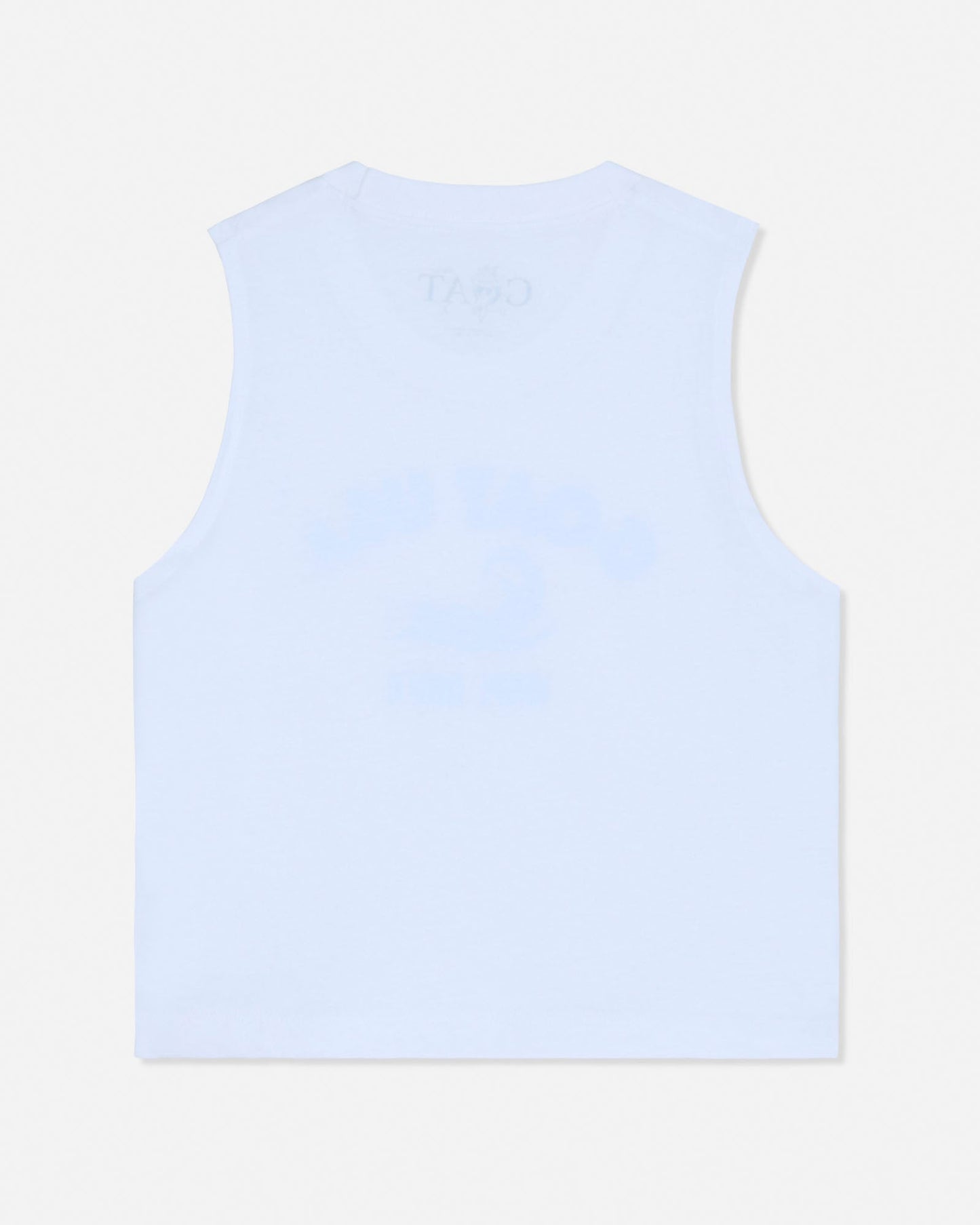 White sleeveless top on a white background