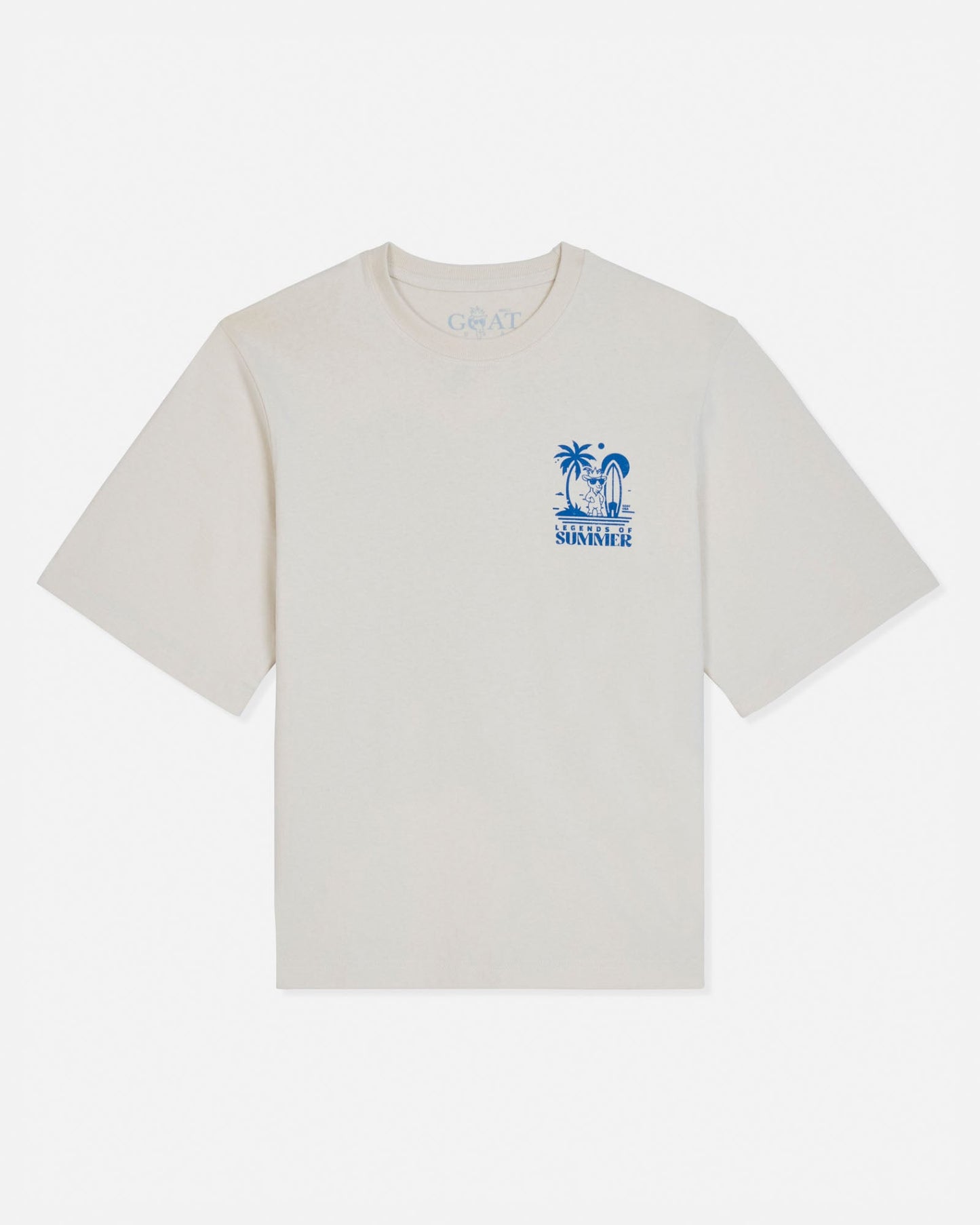 Turtledove t-shirt with a blue graphic on a white background