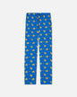 Blue pajamas with banana goat pattern on a white background