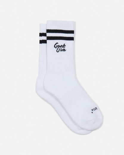 Laid out pair of socks with black stripes#stripe-color_black