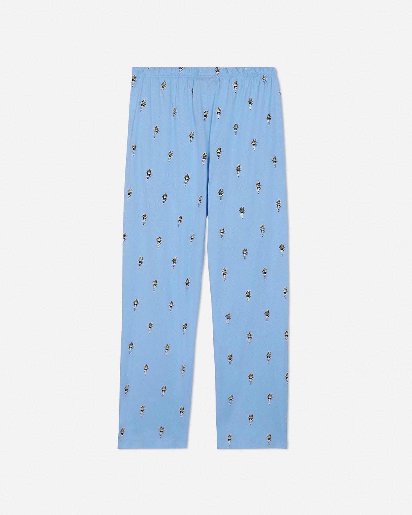 Back of light blue pajama pants with goat head pattern#color_light-blue