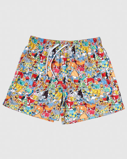 Sticker wrap design mesh shorts