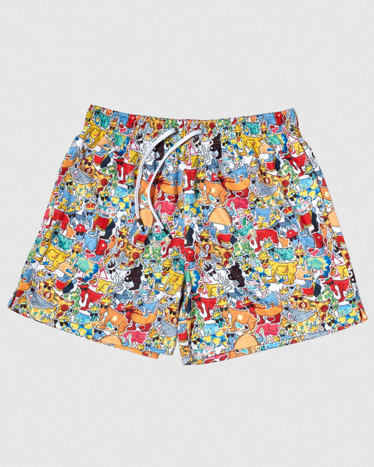 Sticker wrap design mesh shorts