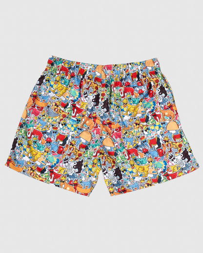 Back of sticker wrap design mesh shorts