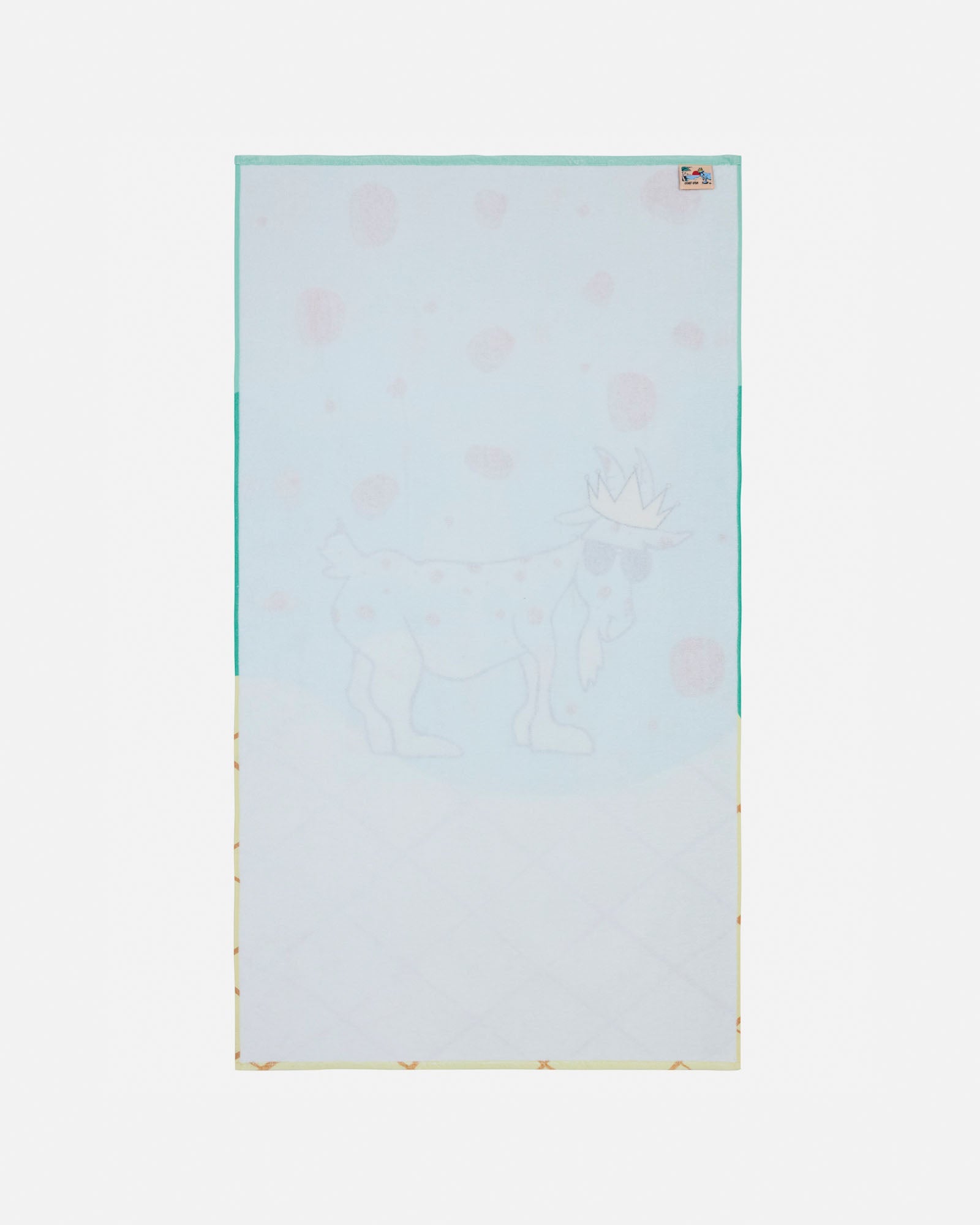 Underside of a towel on a white background