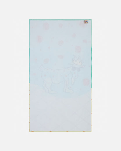 Underside of a towel on a white background