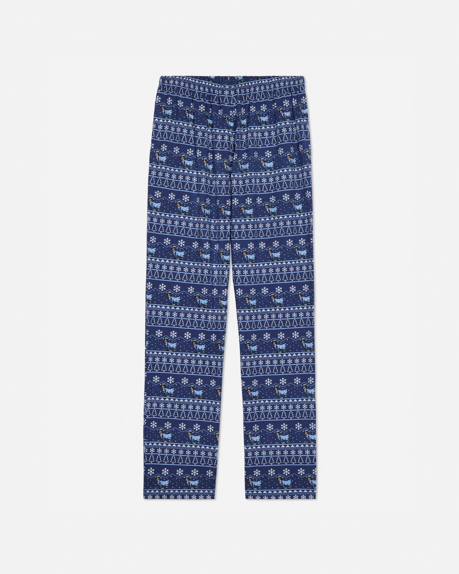 Blue patterned pajamas on a white background