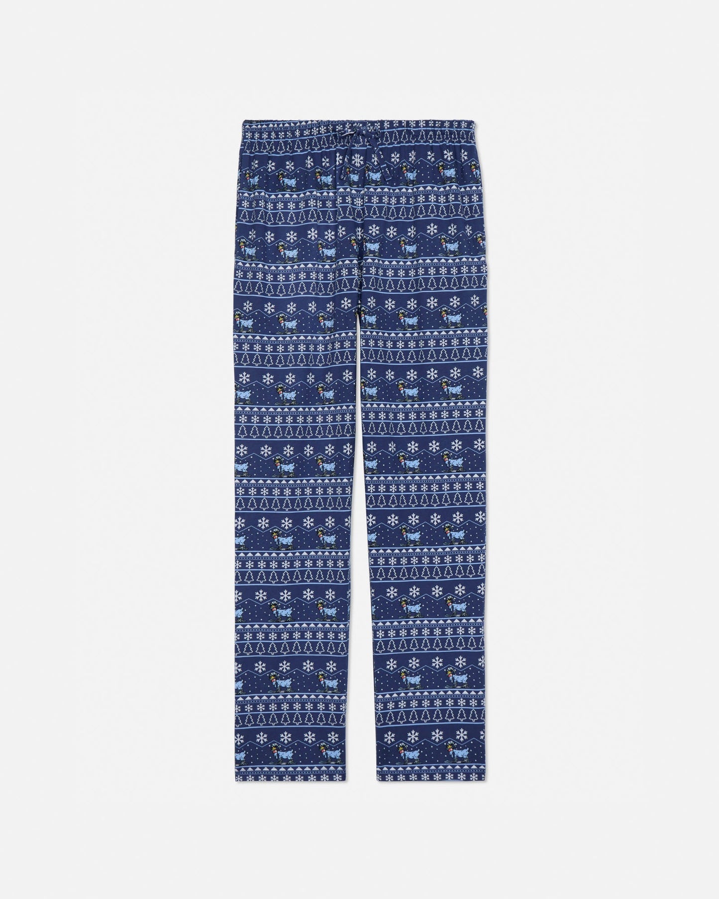 Blue patterned pajamas on a white background