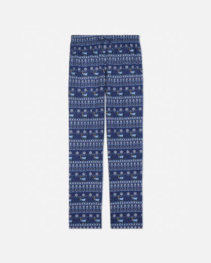 Blue patterned pajamas on a white background