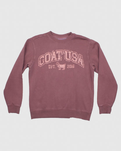 Front of crimson Linden Crewneck Sweatshirt#color_crimson