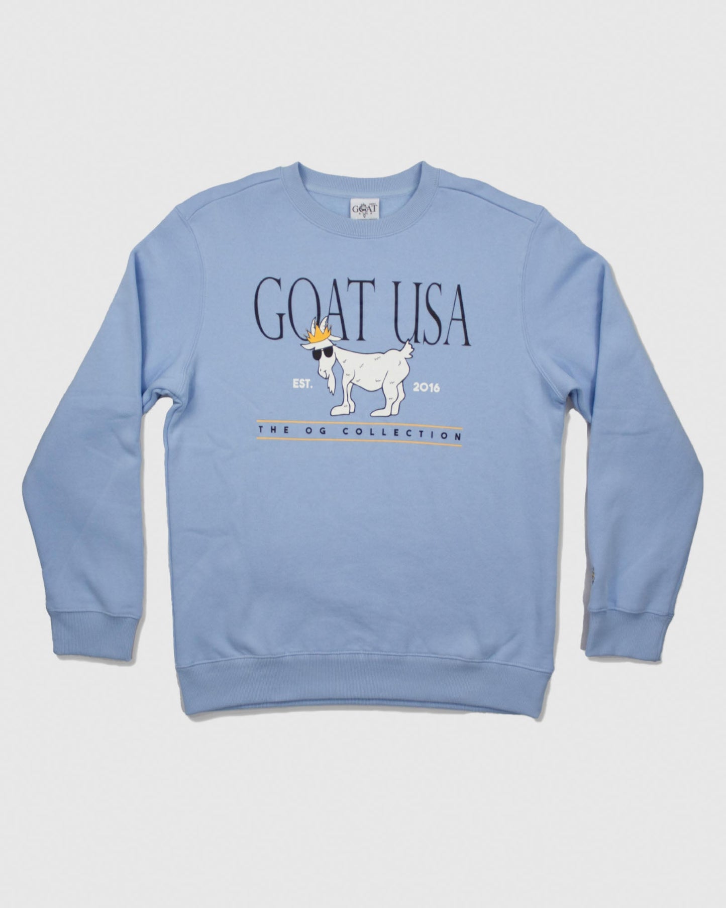 Front of carolina blue OG North Tyson Crewneck Sweatshirt#color_carolina-blue