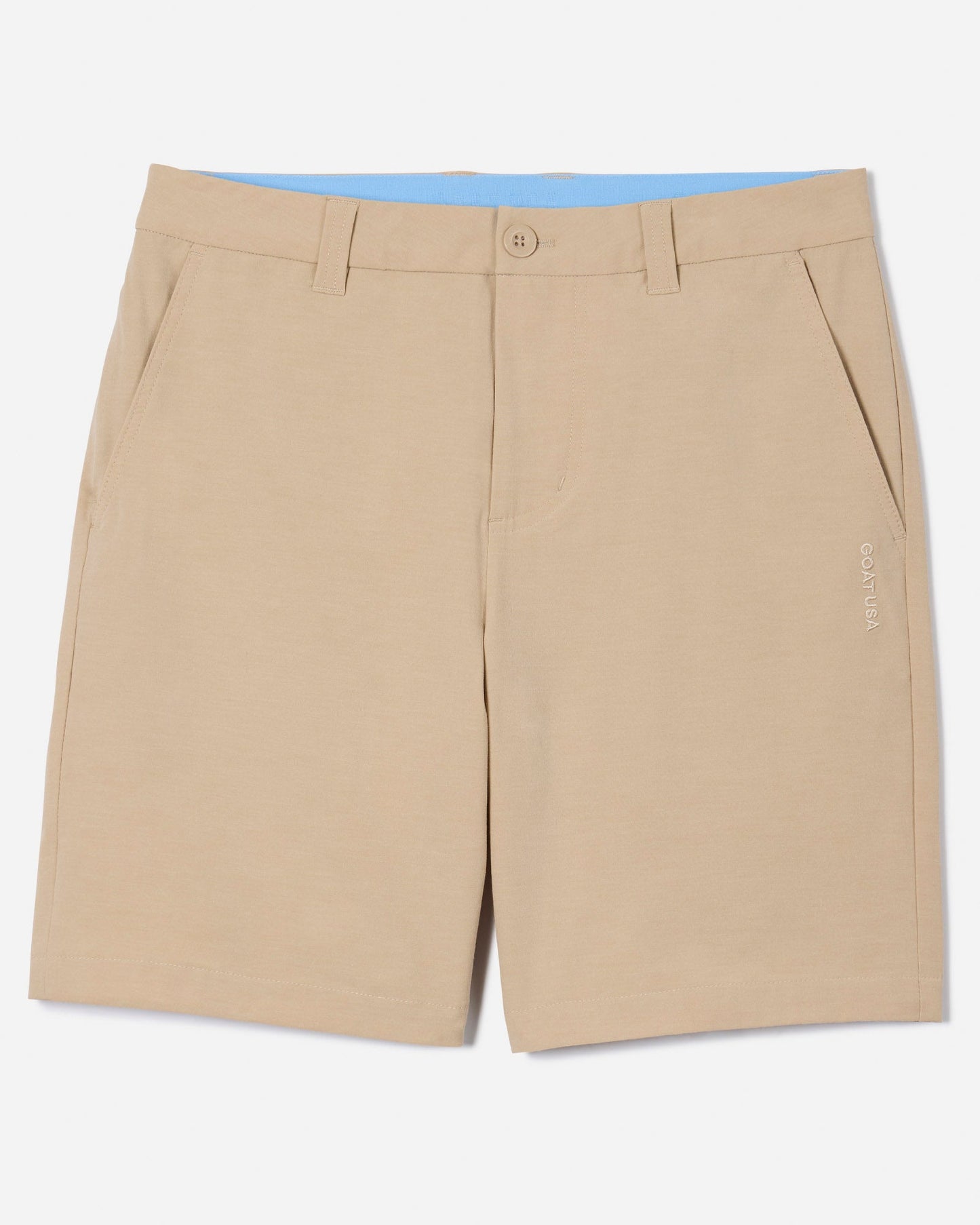 Front of khaki hybrid short#color_khaki