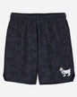 Front of men's black camo athletic shorts#color_black-camo