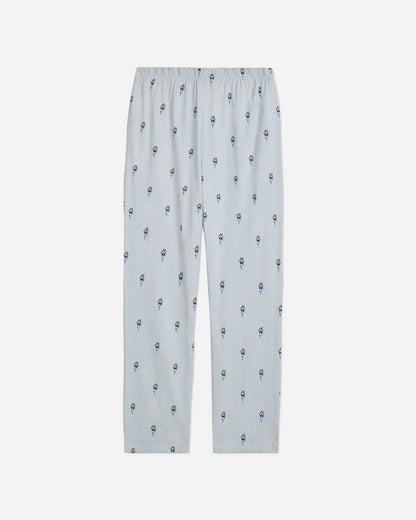 Back of gray pajama pants with goat head pattern#color_gray