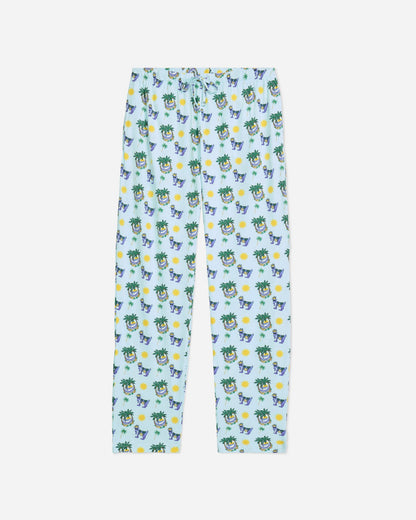 Front of ice blue Lazy Chillin' pajama pants
