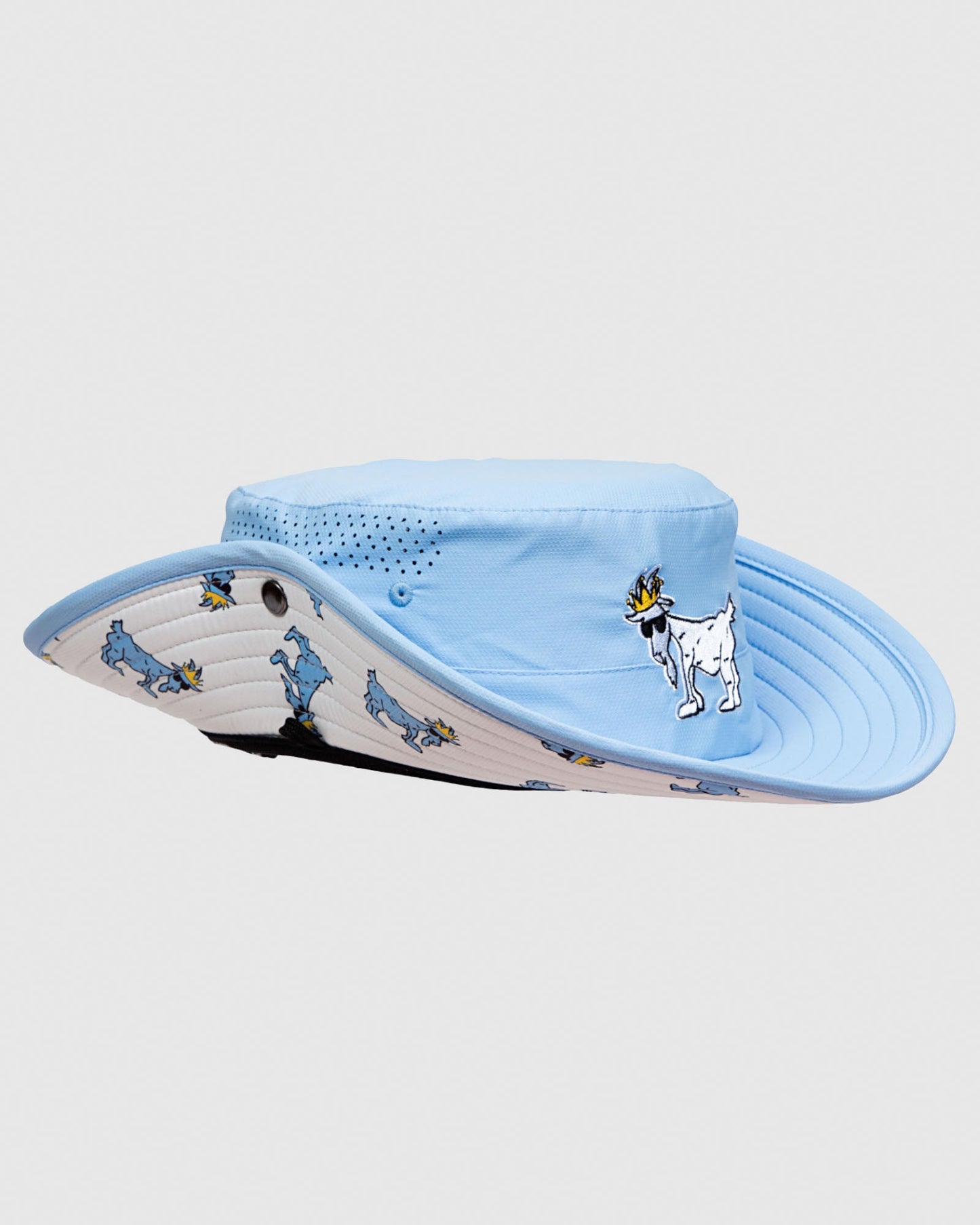 Carolina blue OG Bucket Hat with flaps up#color_carolina-blue