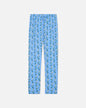 Carolina blue pajama pants with a pattern on a white background