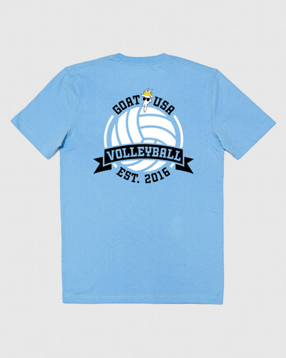 Back of carolina blue Volleyball T-Shirt