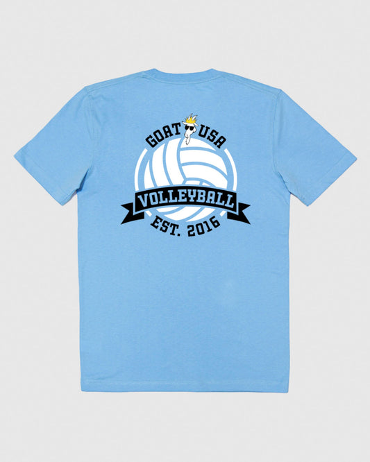 Back of carolina blue Volleyball T-Shirt