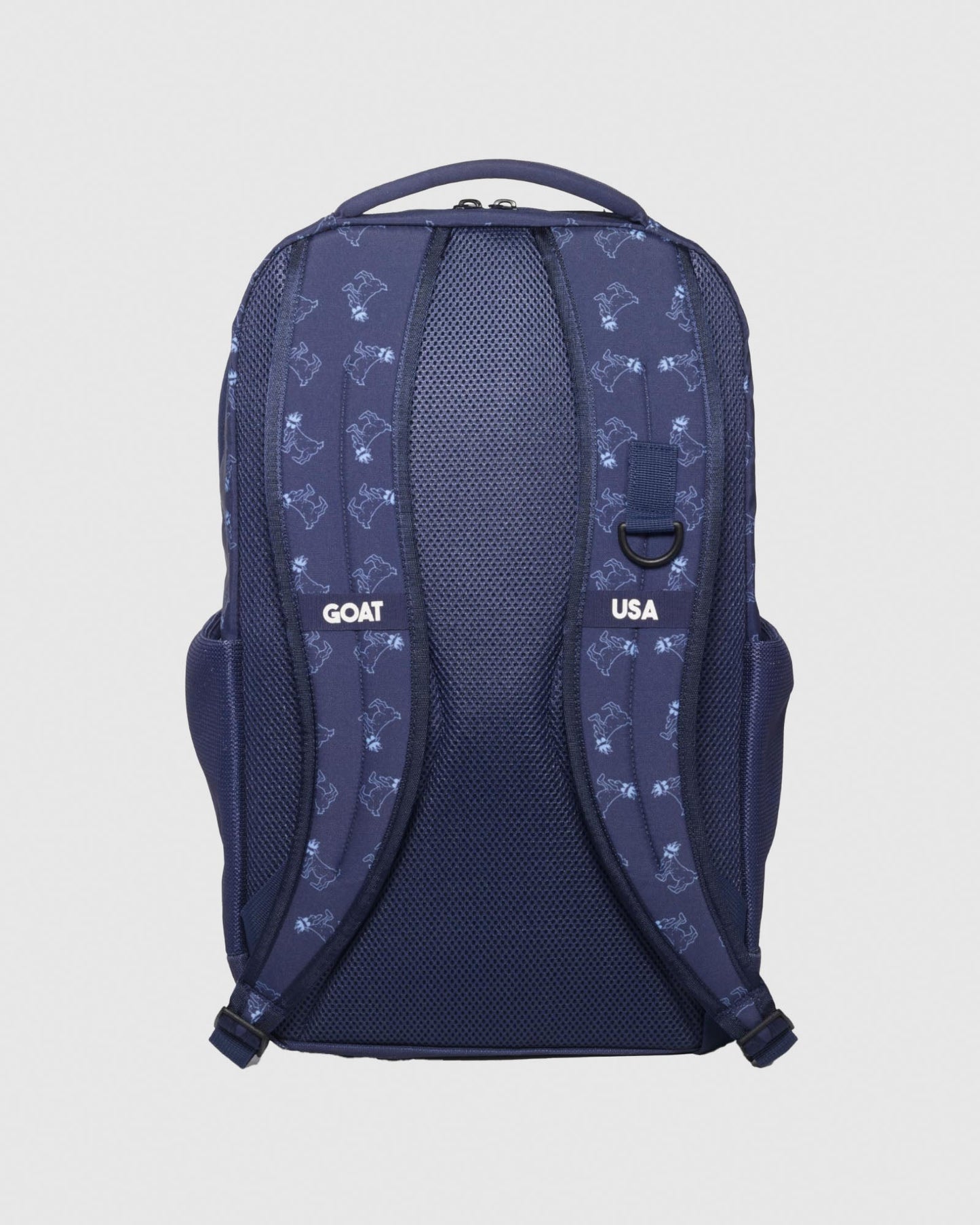 Back of navy backpack#color_navy