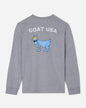 (Back)Gray long sleeve with big goat graphic#color_gray