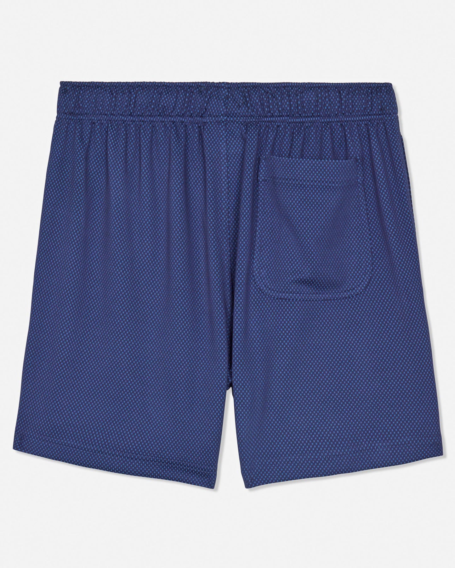 Back of navy men's dot mesh shorts#color_navy