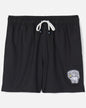 Front of black men's dot mesh shorts#color_black