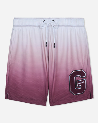 Front of maroon fade mesh shorts#color_windsor-wine