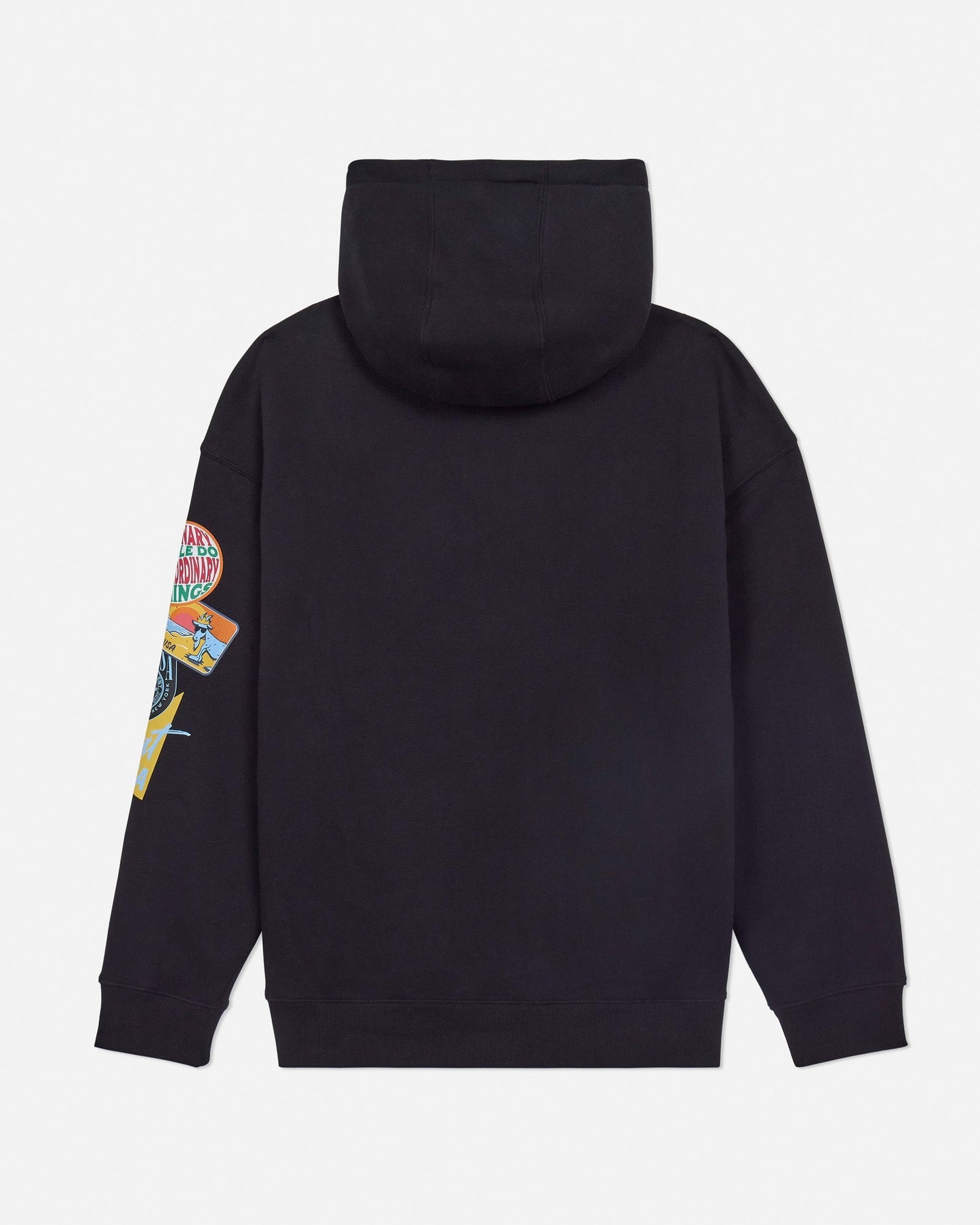 Back of black Encore Hooded Sweatshirt