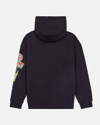 Back of black Encore Hooded Sweatshirt