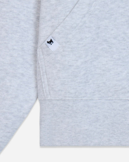 Close-up of gray hoodie seam and pocket#color_pale-gray-heather