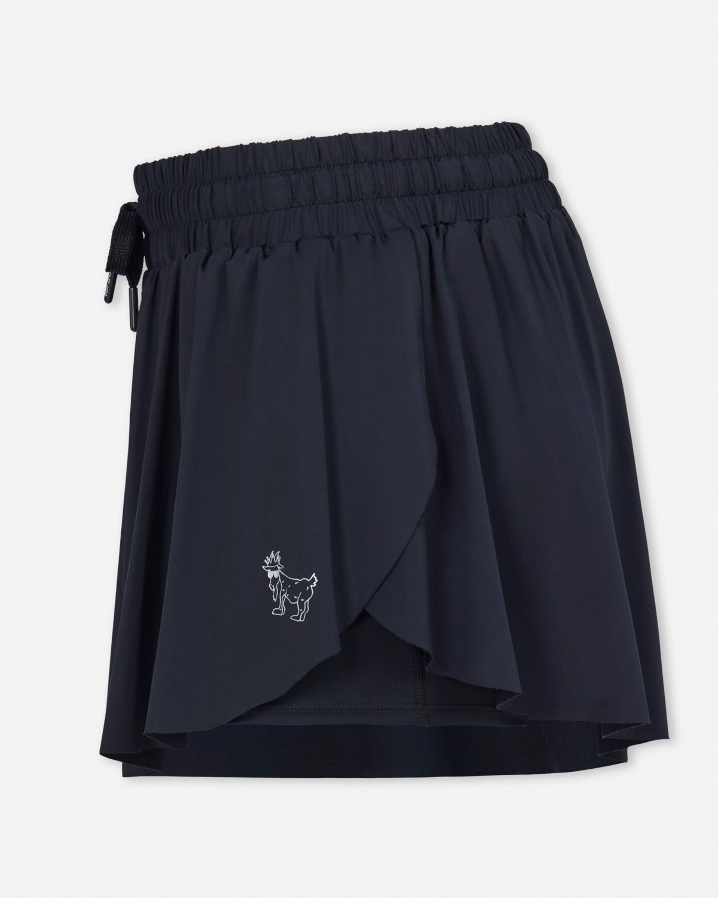 Side-view of women's black butterfly shorts#color_black