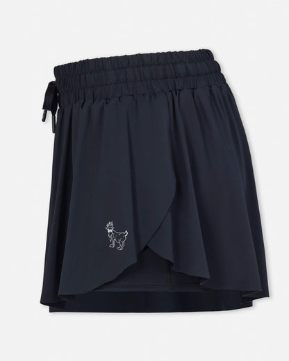Side-view of women's black butterfly shorts#color_black