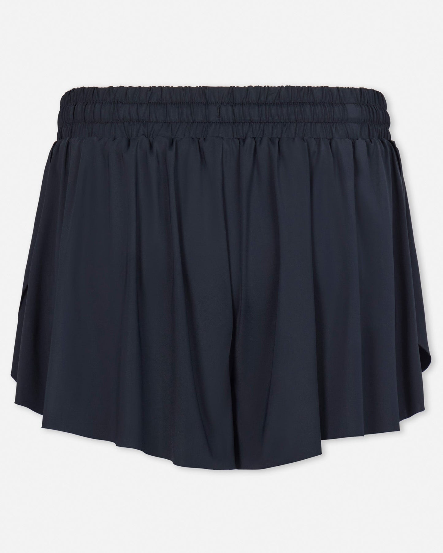 Back of women's black butterfly shorts#color_black