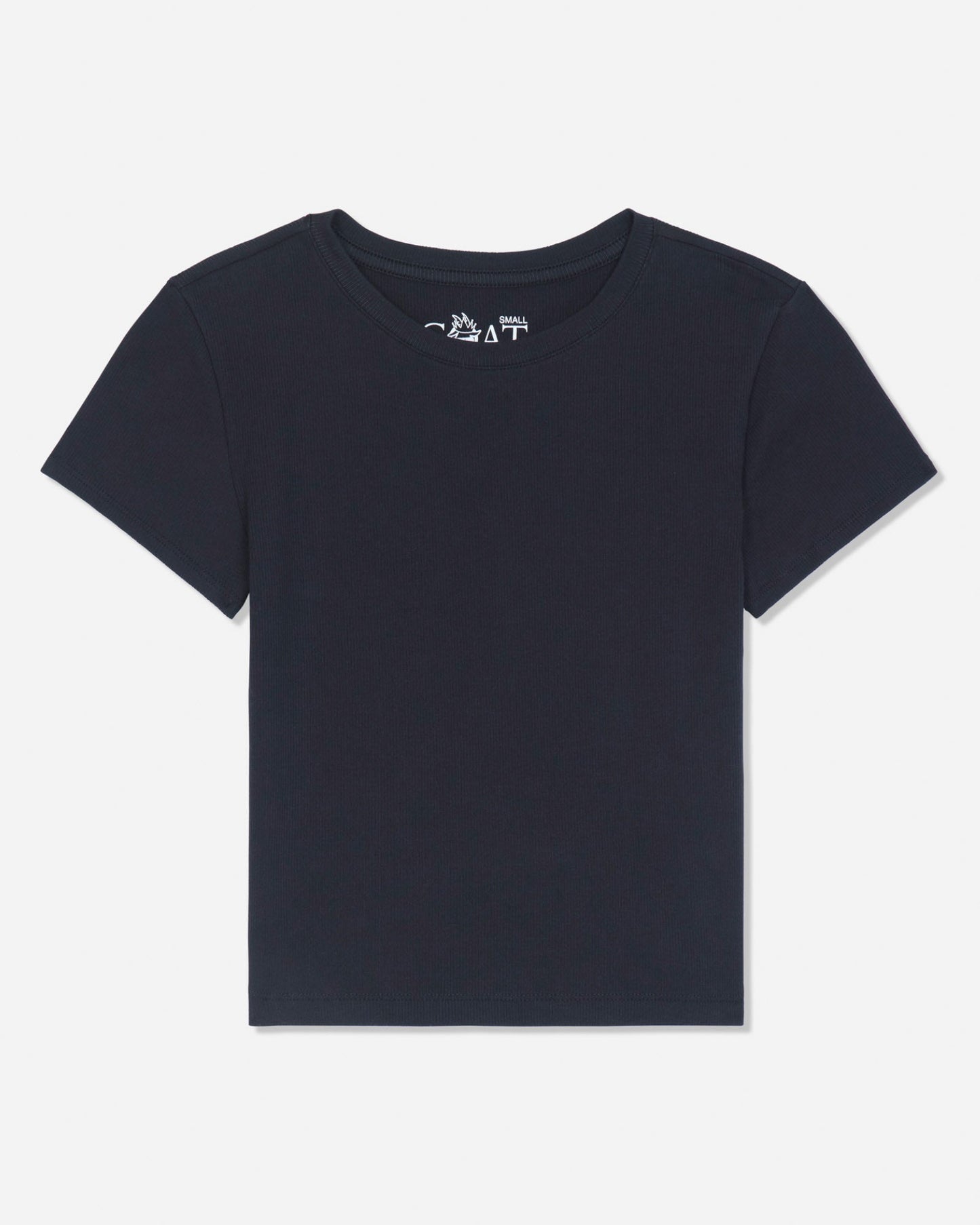 Front of black ribbed tee#color_black