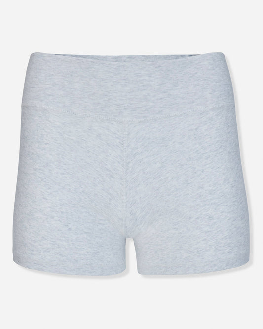 Front of pale gray heather biker shorts#color_pale-gray-heather
