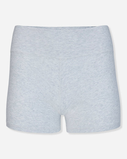 Front of pale gray heather biker shorts#color_pale-gray-heather