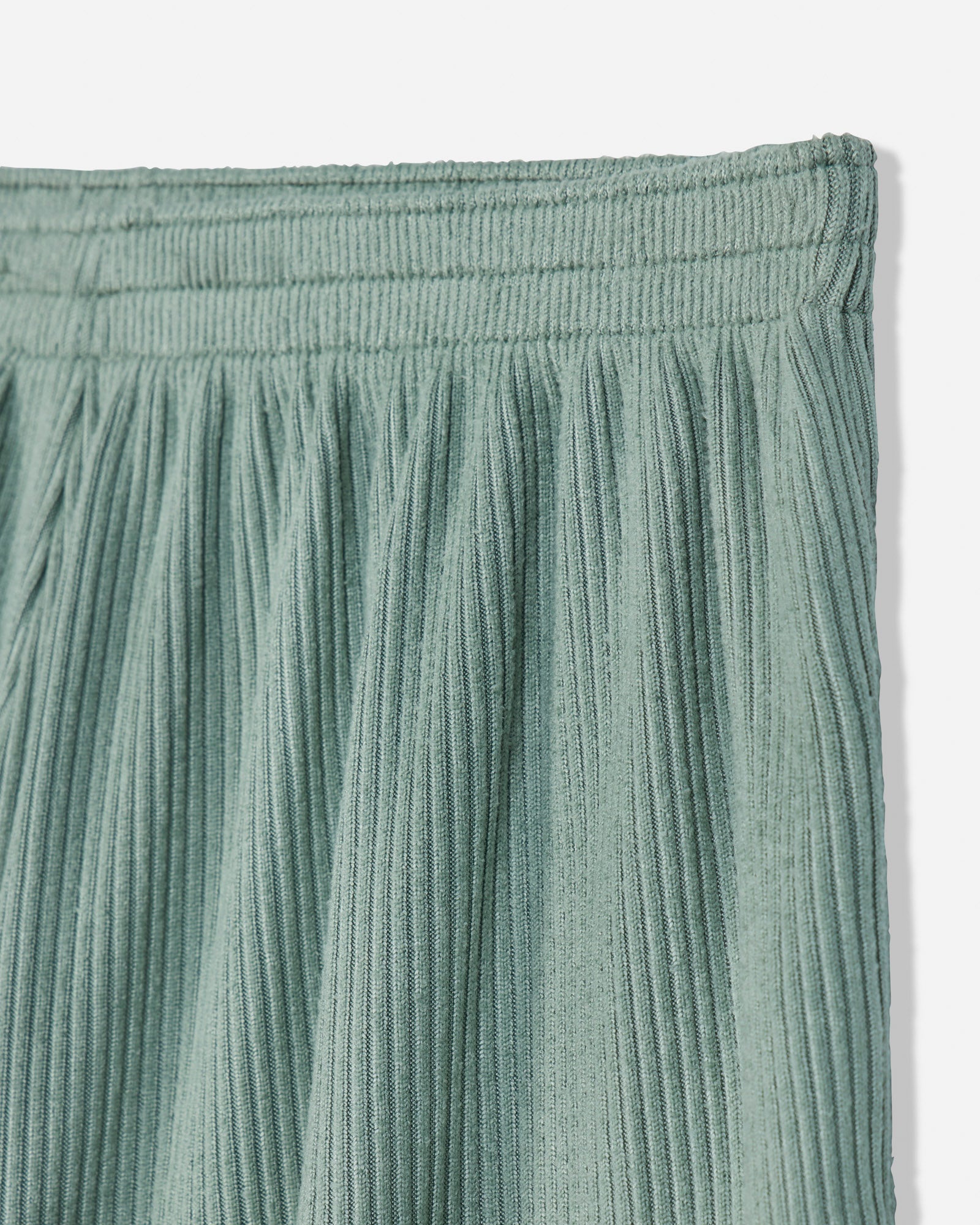 Close-up of waist of steeped sage pajama shorts#color_steeped-sage