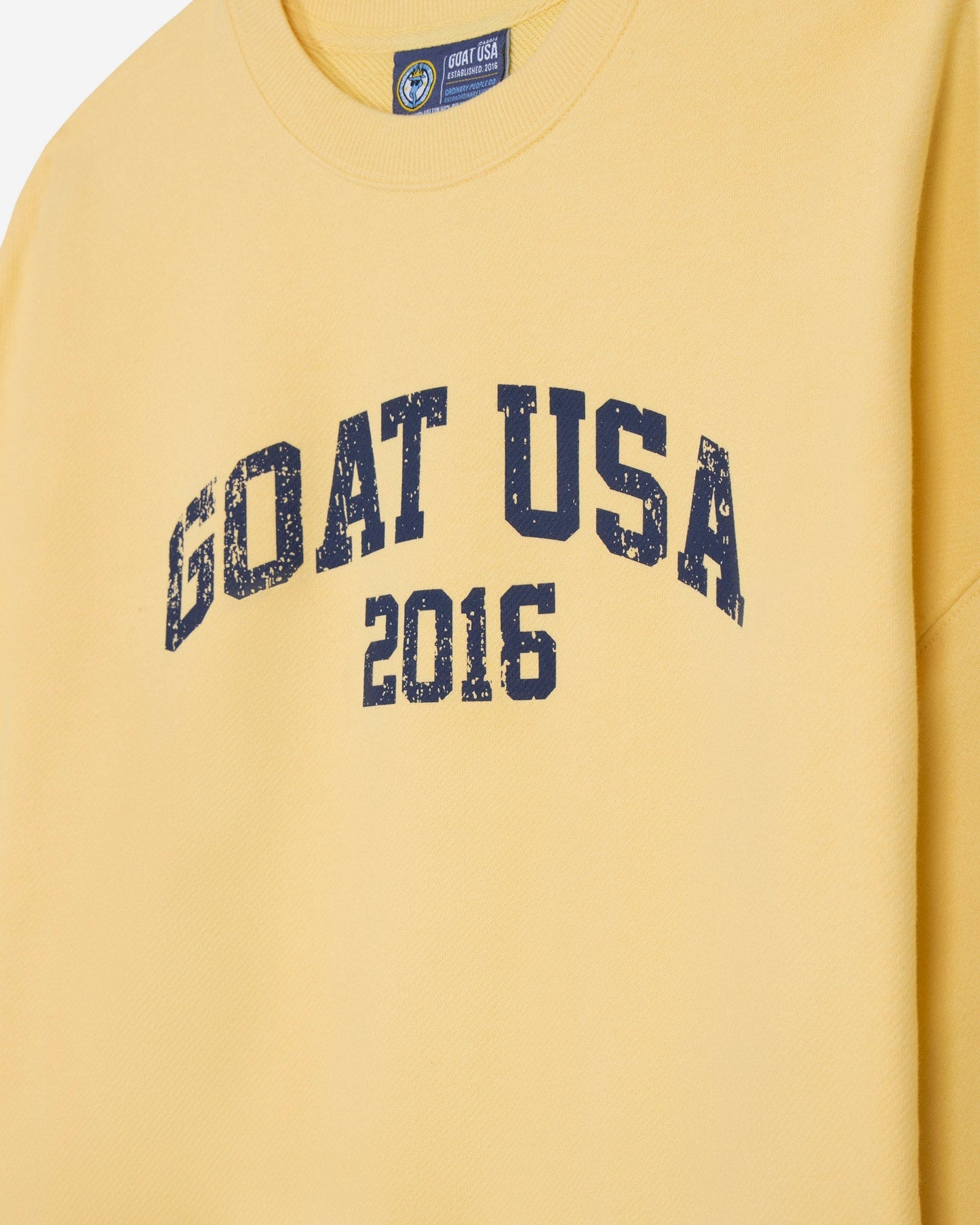 Close-up of print on oversized corn milk crewneck#color_corn-milk
