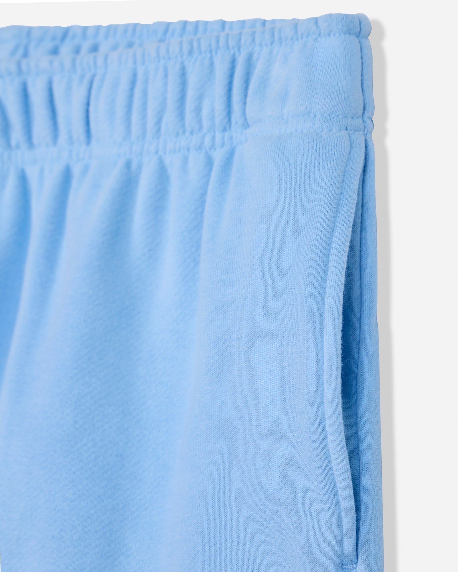Close-up of pocket of carolina blue sweat shorts#color_carolina-blue