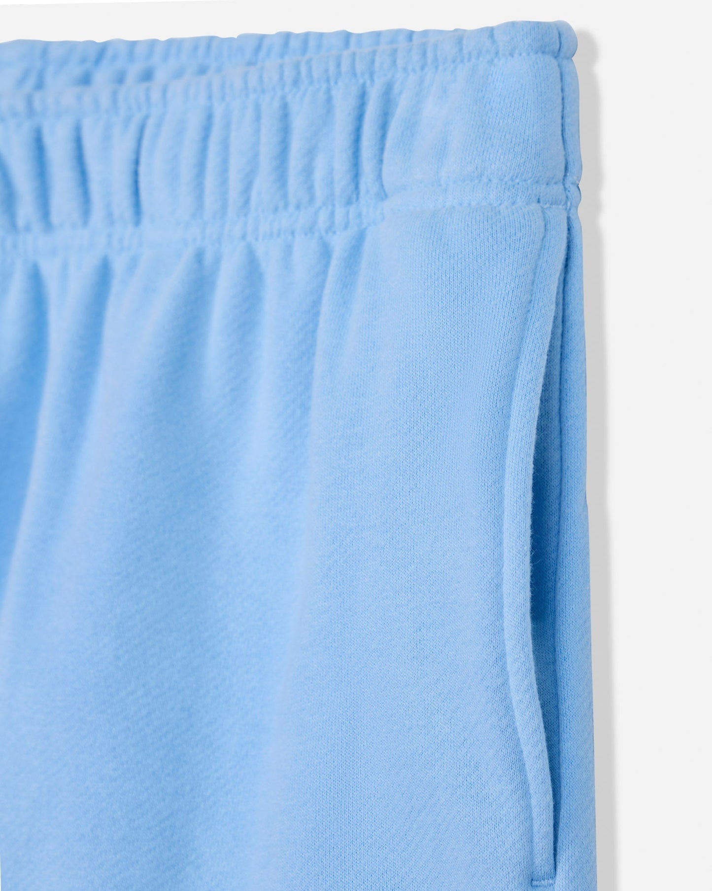 Close-up of pocket of carolina blue sweat shorts#color_carolina-blue