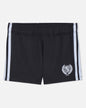 Black shorts with white stripes on a white background#color_black