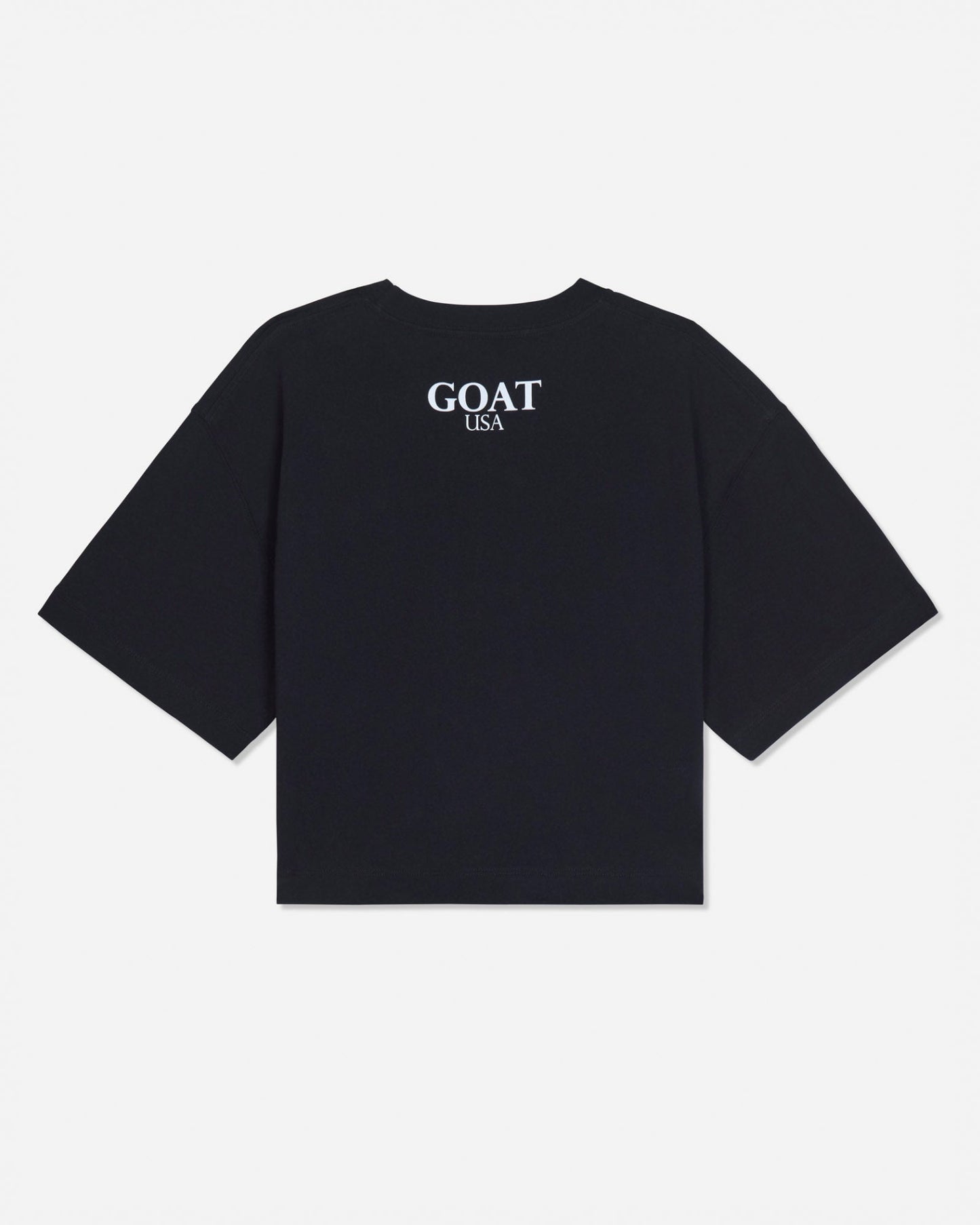 Back of black oversized crop top#color_black